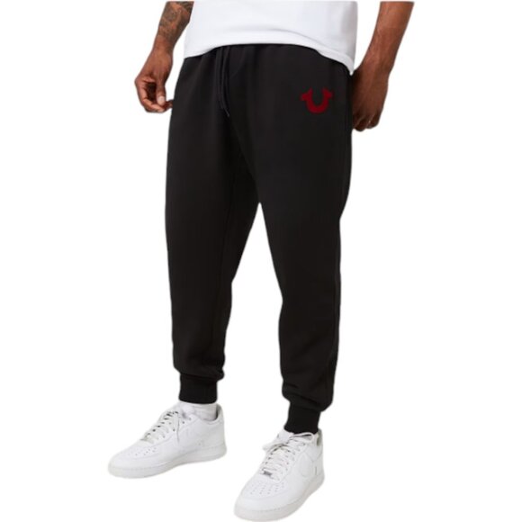 True Religion 2 Piece Fleece Sweatsuit Tracksuit Hoodie Joggers Red Velvet NEW - Picture 10 of 11